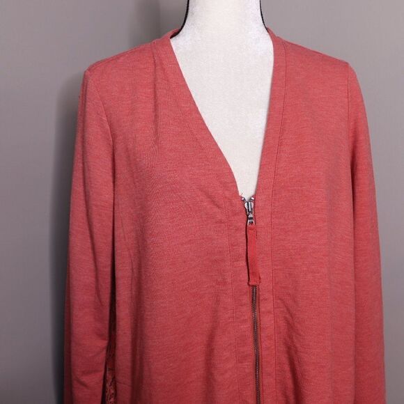 Logo Lounge Zip Up SweatShirt Jacket Crochet Lace - Picture 2 of 8